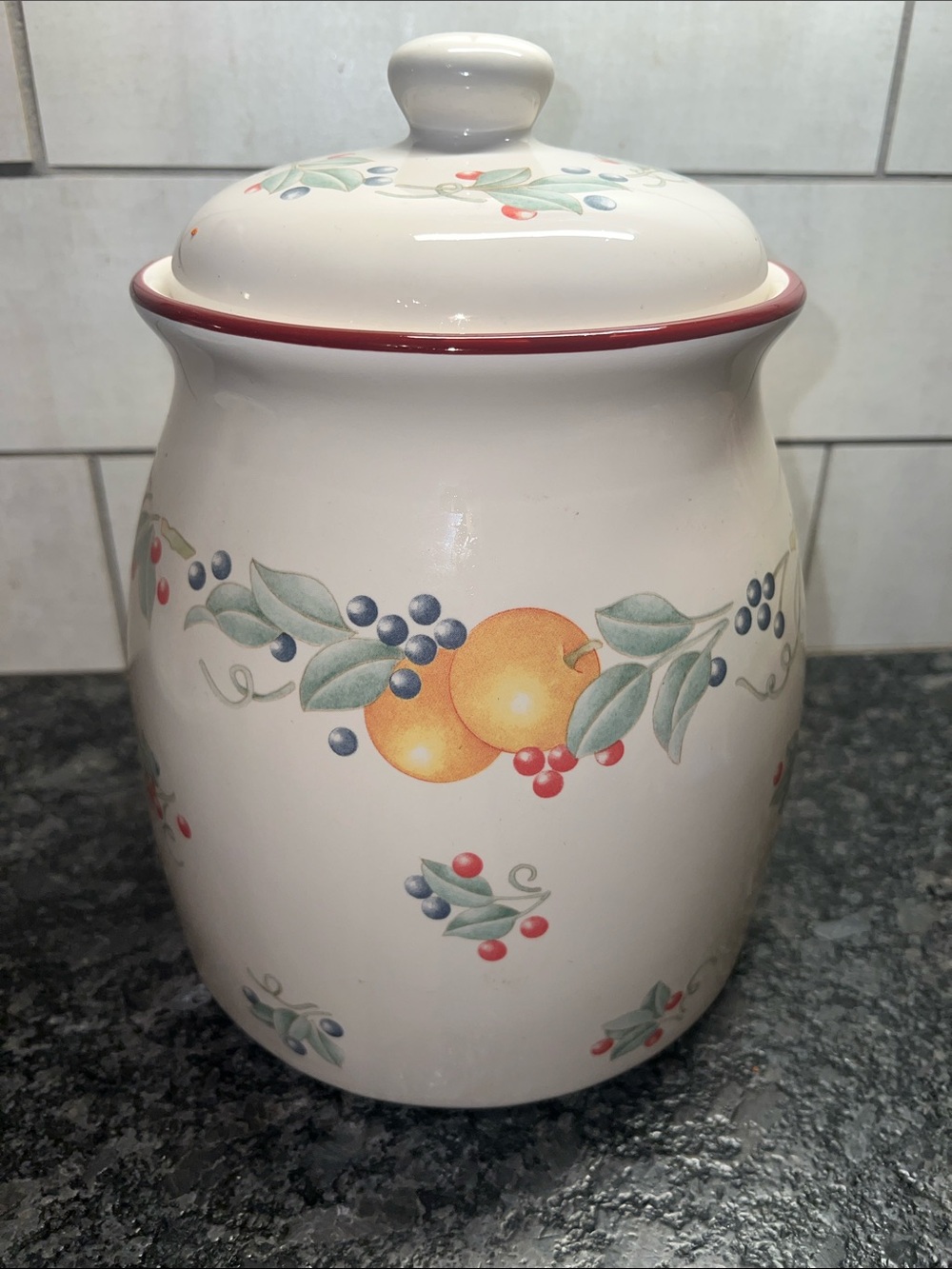 This is a copy of Corelle’s  ABUNDANCE Kitchen Canister - jumbo cookie jar NWOT